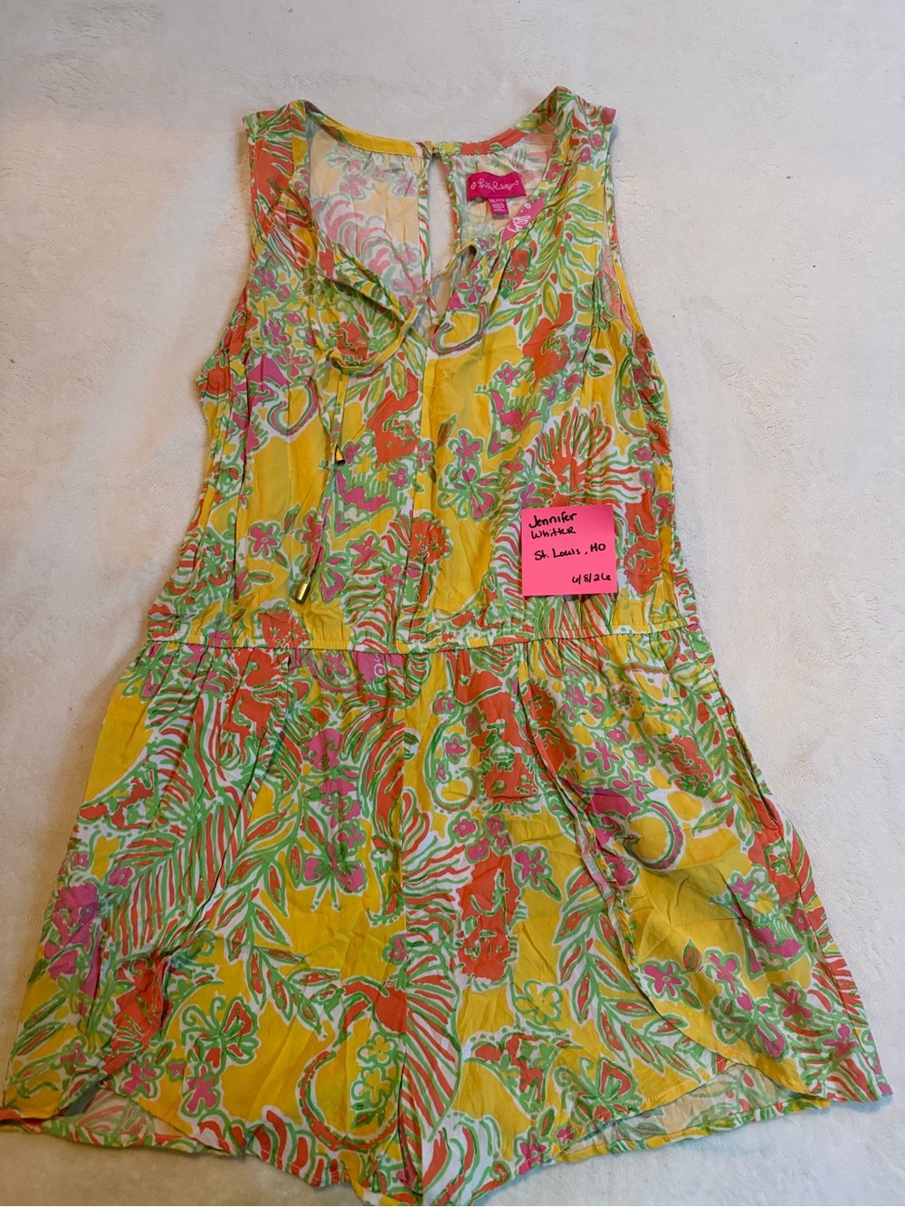 Lilly Pulitzer for Target Yellow Floral-Print Sleeveless Romper